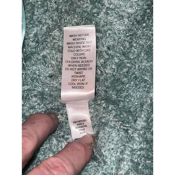 Blue Fuzzy Knit Turtleneck Sweater Cozy Pullover Long Sleeve - Picture 7 of 7